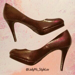 Faux Snakeskin Platform Heels by Christian Siriano Size 9 Look Like New!